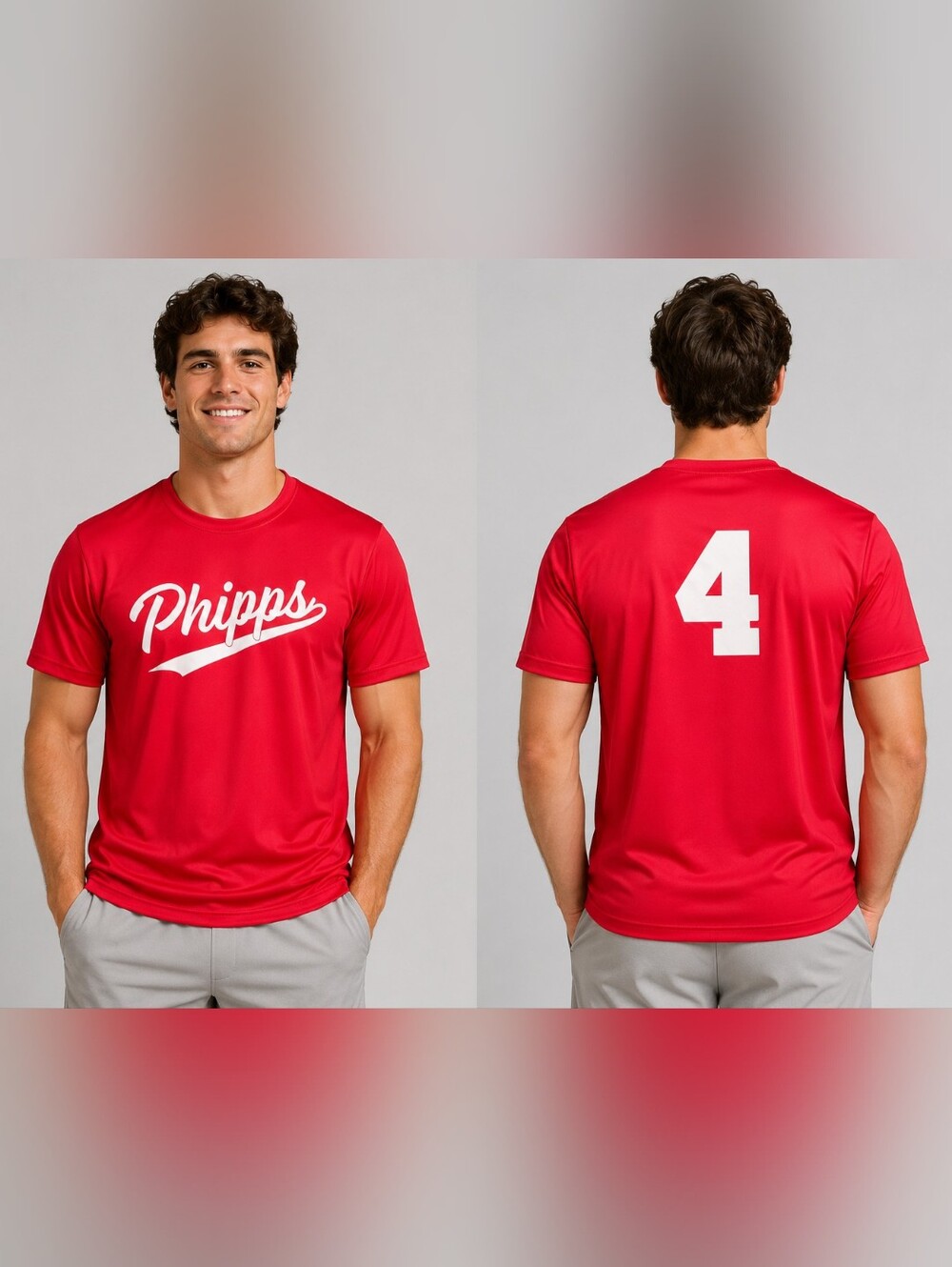 A4 Men's XL Red Phipps #4 Performance Athletic Shirt Sports Jersey